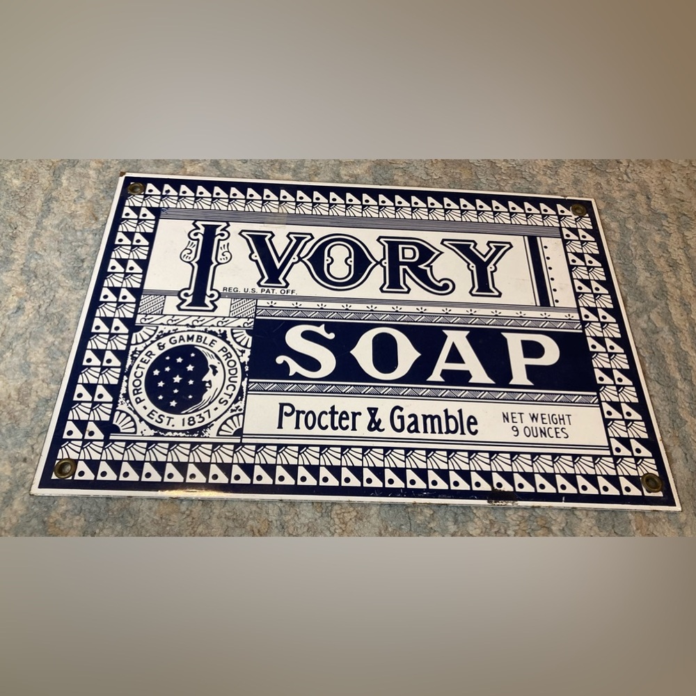 Ande Rooney Ltd Reproduction Ivory Soap Procter & Gamble Porcelain Enamel Sign